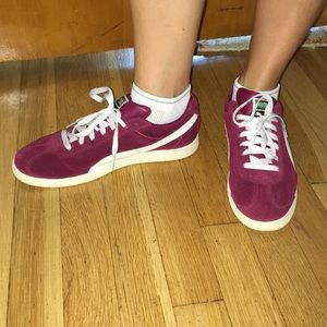 Maroon sneakers